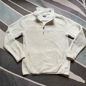 Eddie Bauer white fleece pull over